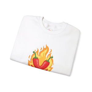 Neurospicy Flaming Peppers Unisex Heavy Blend Crewneck Sweatshirt