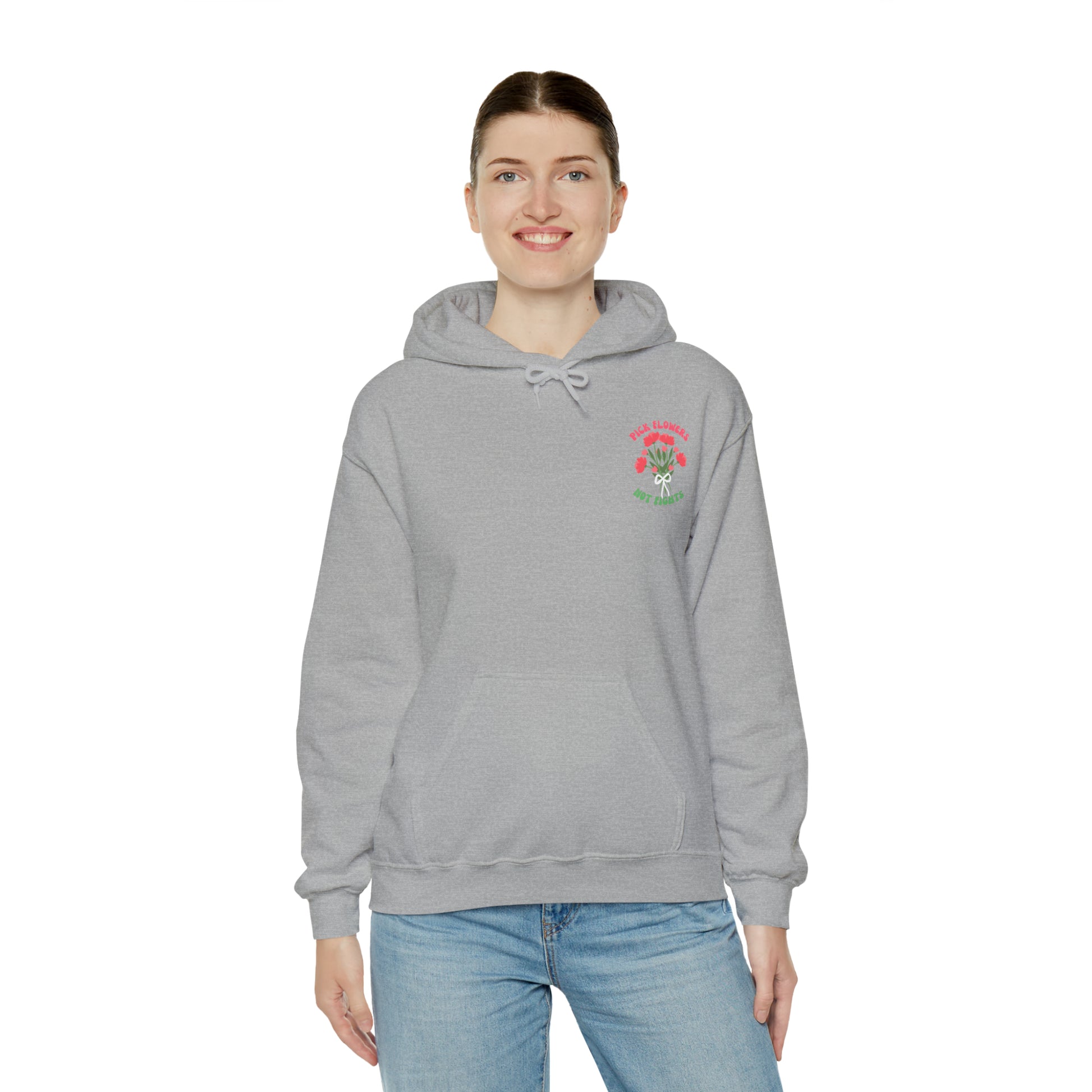 Pick Flowers Not Fights (Modern) Unisex Heavy Blend Hooded Sweatshirt