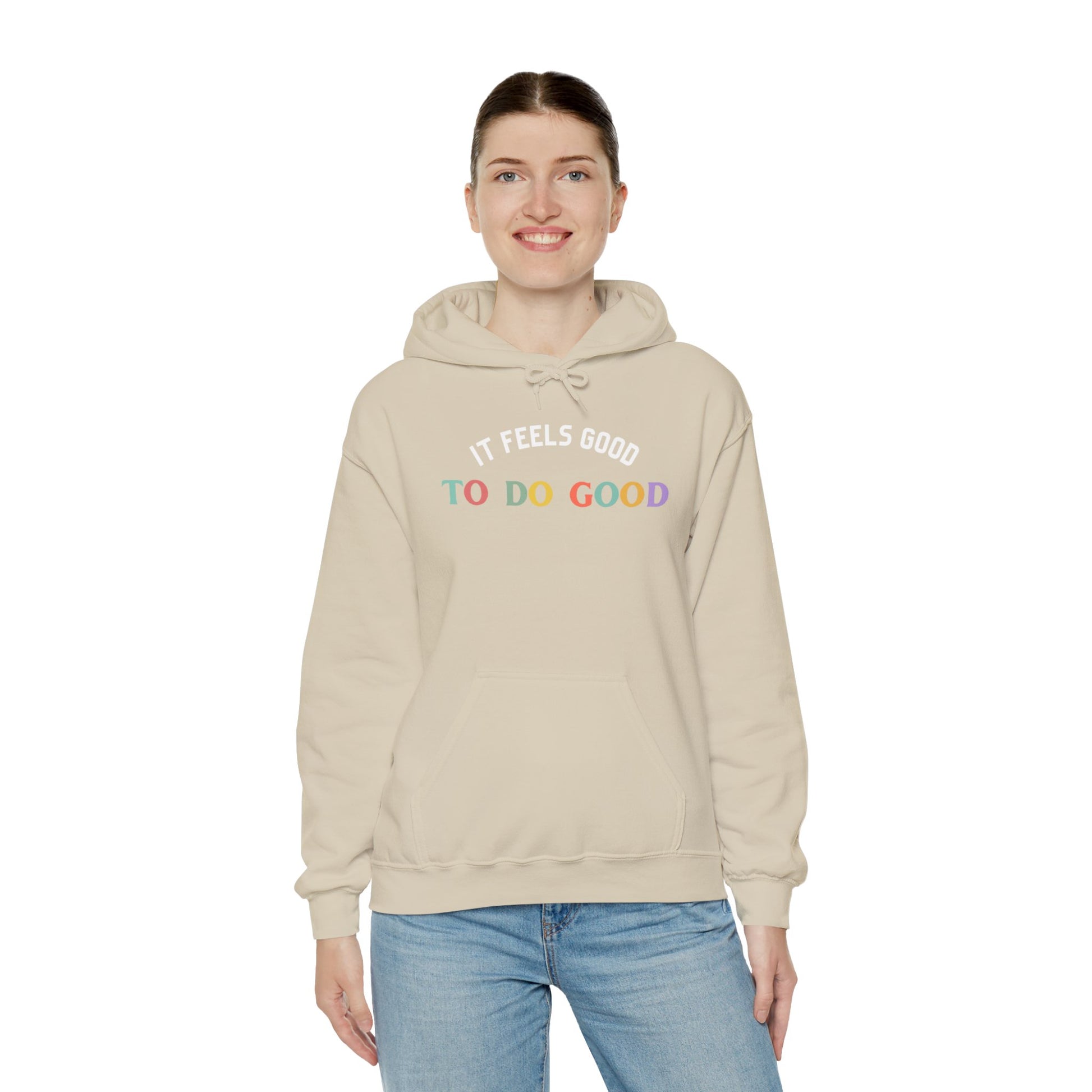 It Feels Good to Do Good Unisex Heavy Blend Hooded Sweatshirt