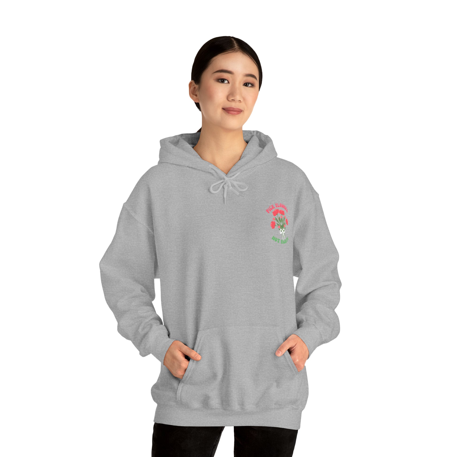 Pick Flowers Not Fights (Modern) Unisex Heavy Blend Hooded Sweatshirt