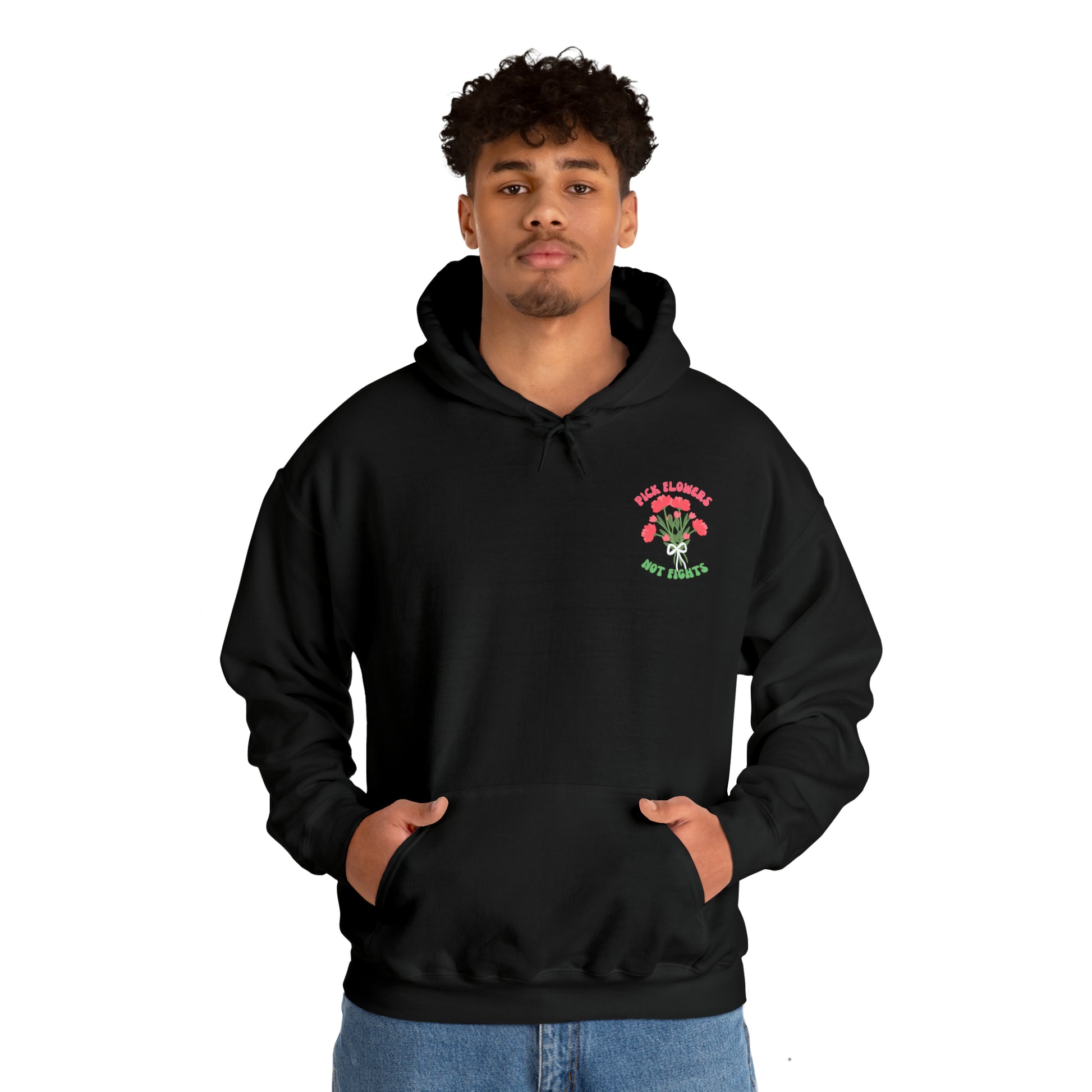 Pick Flowers Not Fights (Modern) Unisex Heavy Blend Hooded Sweatshirt