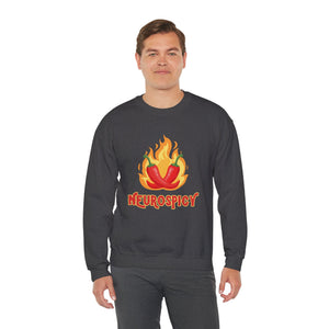 Neurospicy Flaming Peppers Unisex Heavy Blend Crewneck Sweatshirt