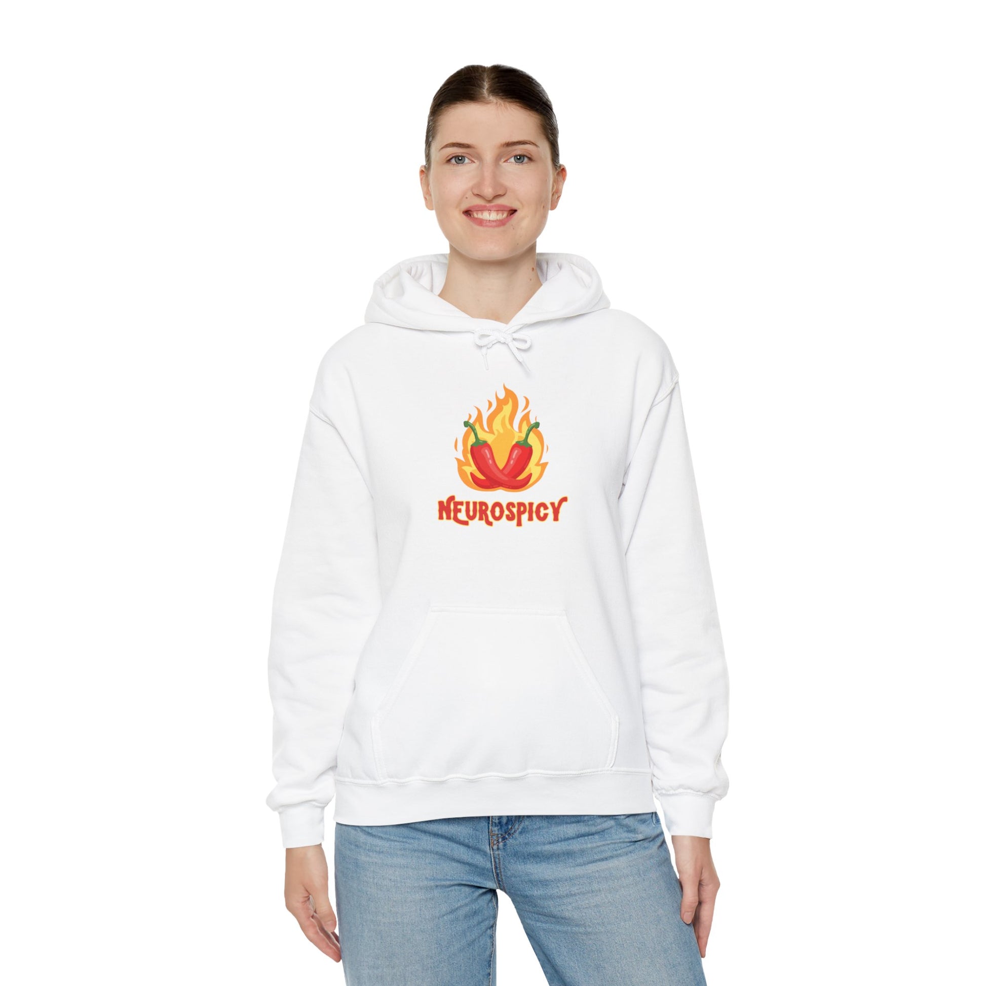 Neurospicy Flaming Peppers Unisex Heavy Blend Hooded Sweatshirt Hoodie