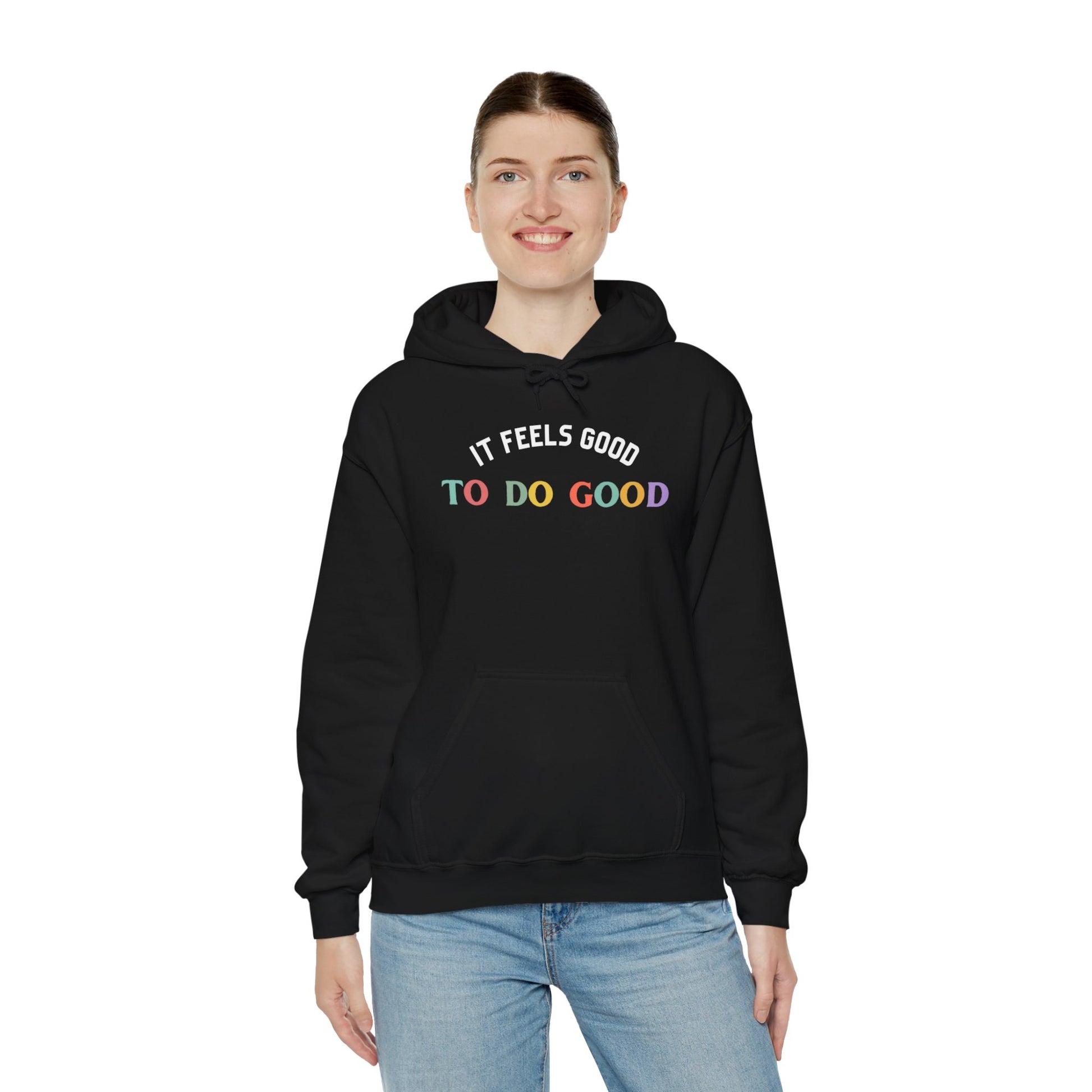 It Feels Good to Do Good Unisex Heavy Blend Hooded Sweatshirt