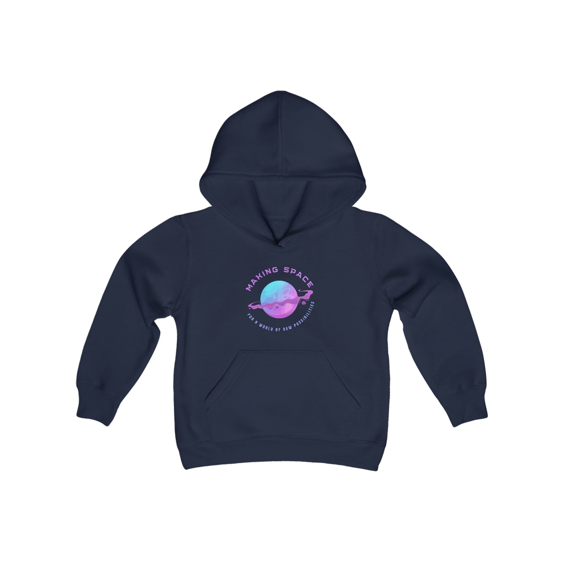 Making Space for a World of Possibilities Youth Heavy Blend Hooded Sweatshirt