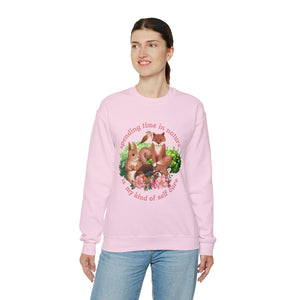 Nature is My Self Care Vintage Retro Style Unisex Heavy Blend Crewneck Sweatshirt (Fauna)