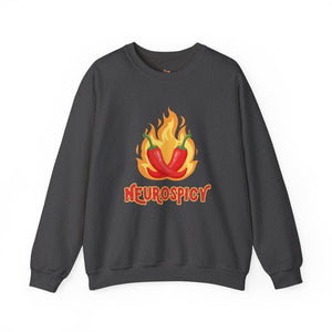 Neurospicy Flaming Peppers Unisex Heavy Blend Crewneck Sweatshirt