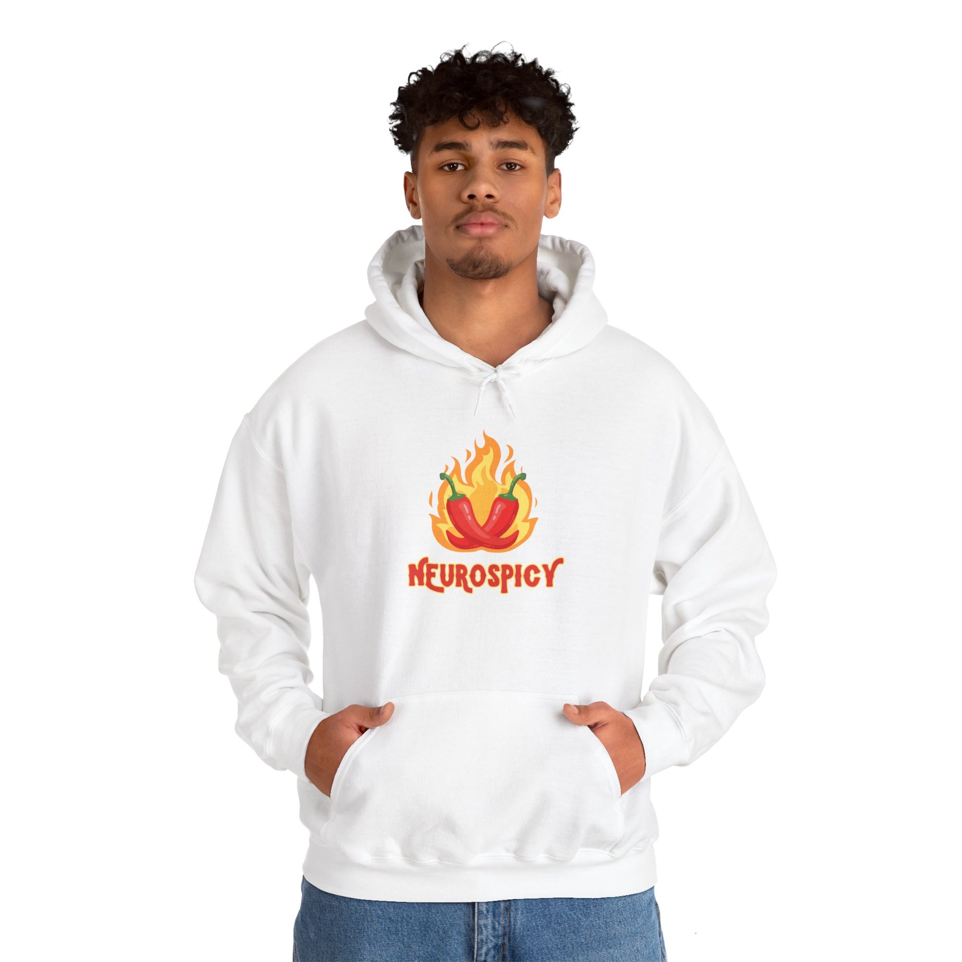 Neurospicy Flaming Peppers Unisex Heavy Blend Hooded Sweatshirt Hoodie