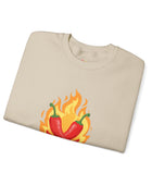 Neurospicy Flaming Peppers Unisex Heavy Blend Crewneck Sweatshirt