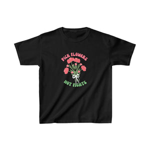 Pick Flowers, Not Fights Kids Heavy Cotton™ Tee