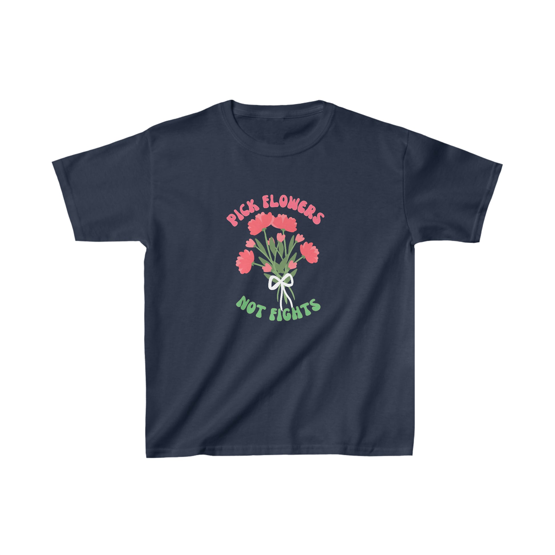 Pick Flowers, Not Fights Kids Heavy Cotton™ Tee