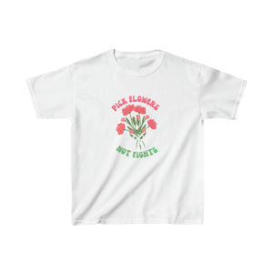 Pick Flowers, Not Fights Kids Heavy Cotton™ Tee