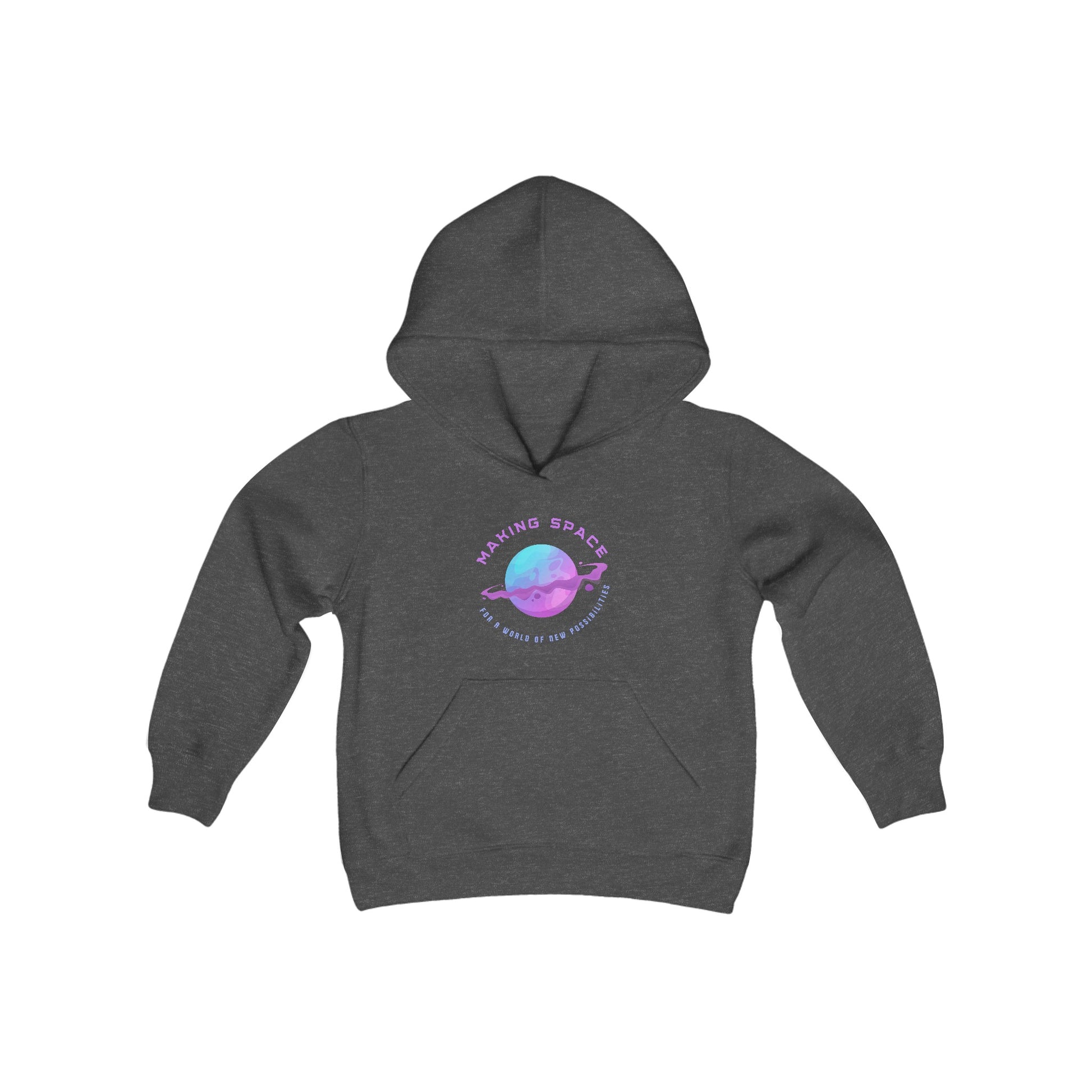 Making Space for a World of Possibilities Youth Heavy Blend Hooded Sweatshirt