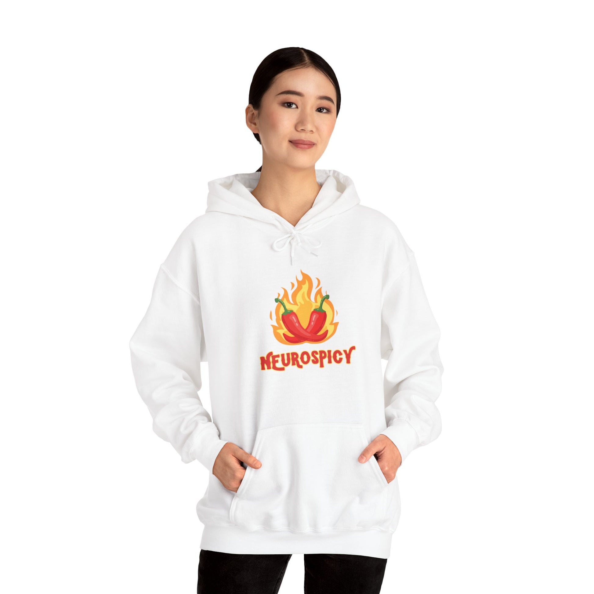 Neurospicy Flaming Peppers Unisex Heavy Blend Hooded Sweatshirt Hoodie