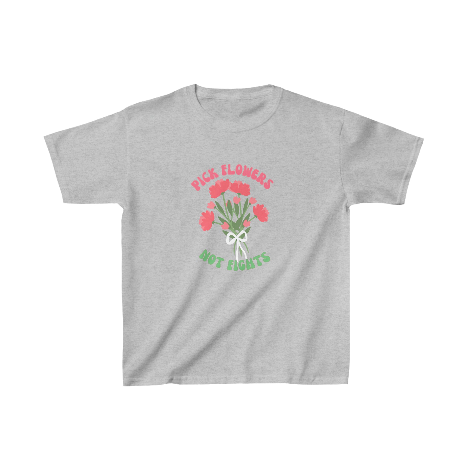 Pick Flowers, Not Fights Kids Heavy Cotton™ Tee