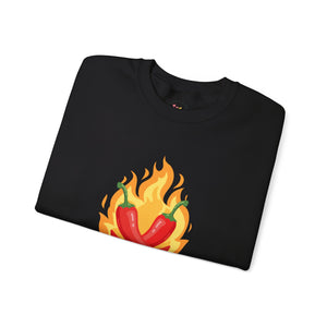 Neurospicy Flaming Peppers Unisex Heavy Blend Crewneck Sweatshirt