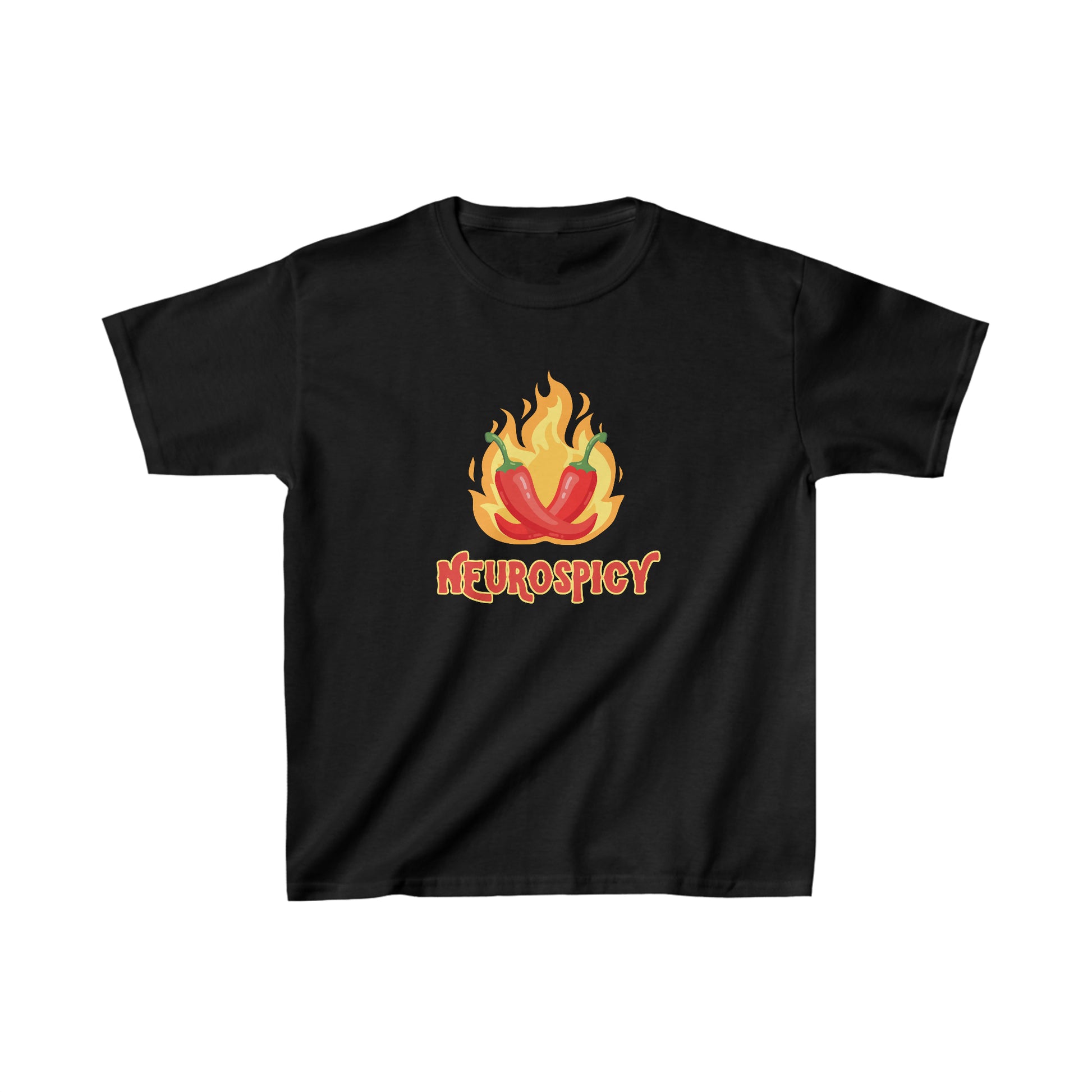 Neurospicy Flaming Peppers Kids Heavy Cotton Tee