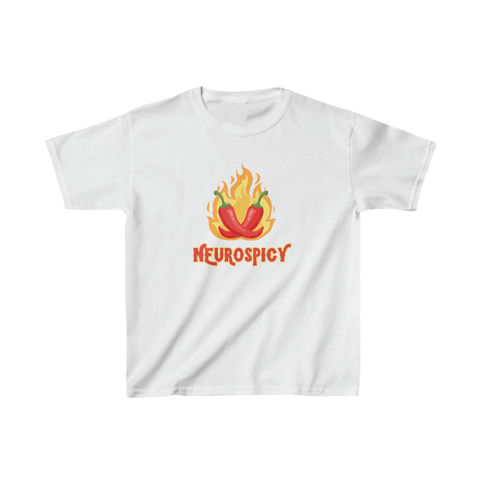 Neurospicy Flaming Peppers Kids Heavy Cotton Tee