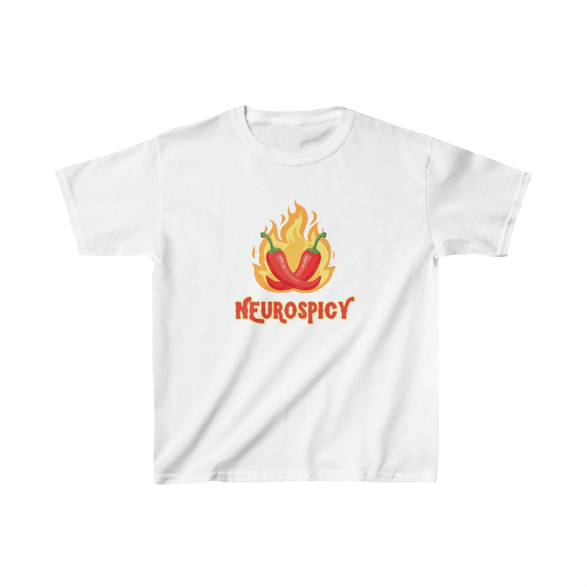 Neurospicy Flaming Peppers Kids Heavy Cotton Tee