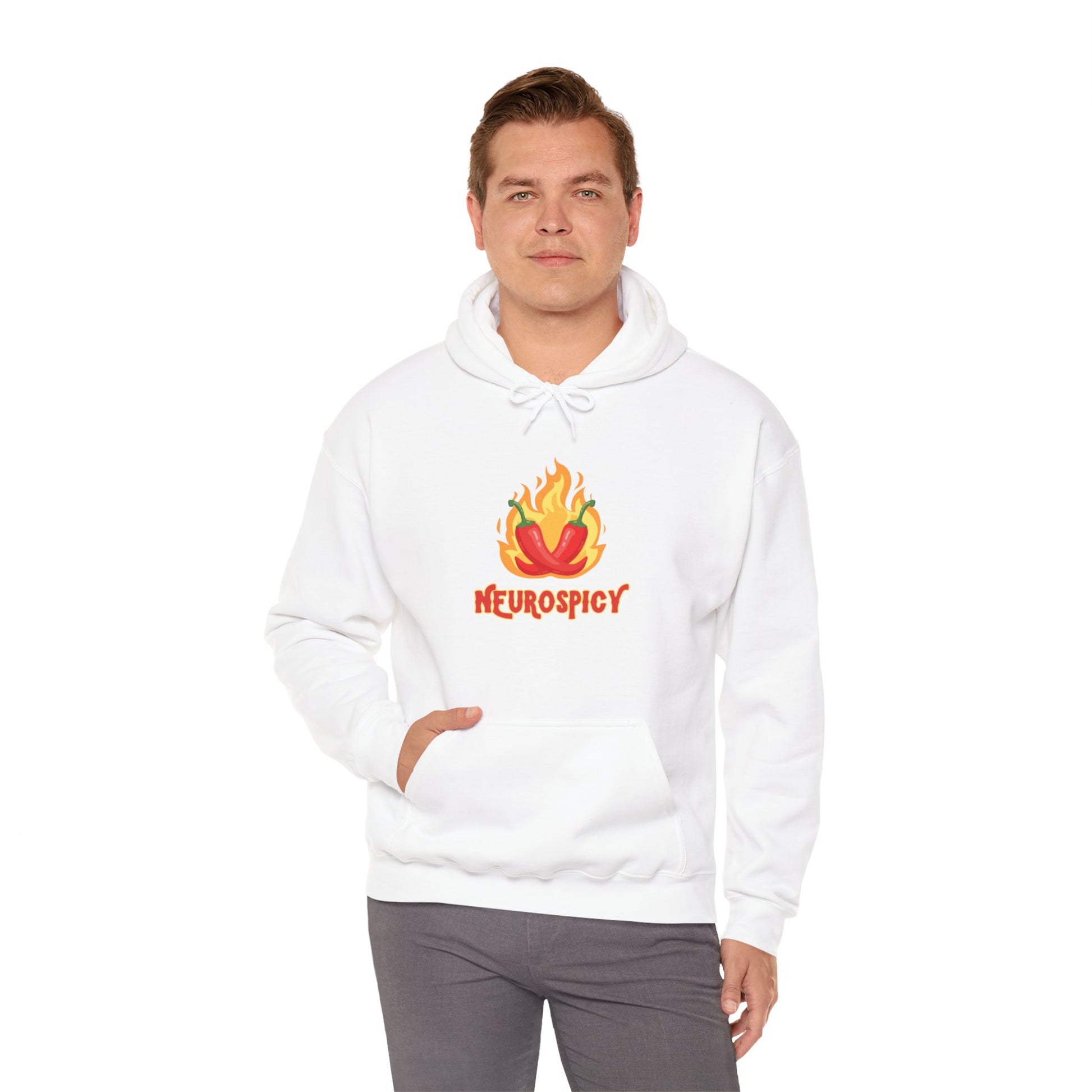 Neurospicy Flaming Peppers Unisex Heavy Blend Hooded Sweatshirt Hoodie