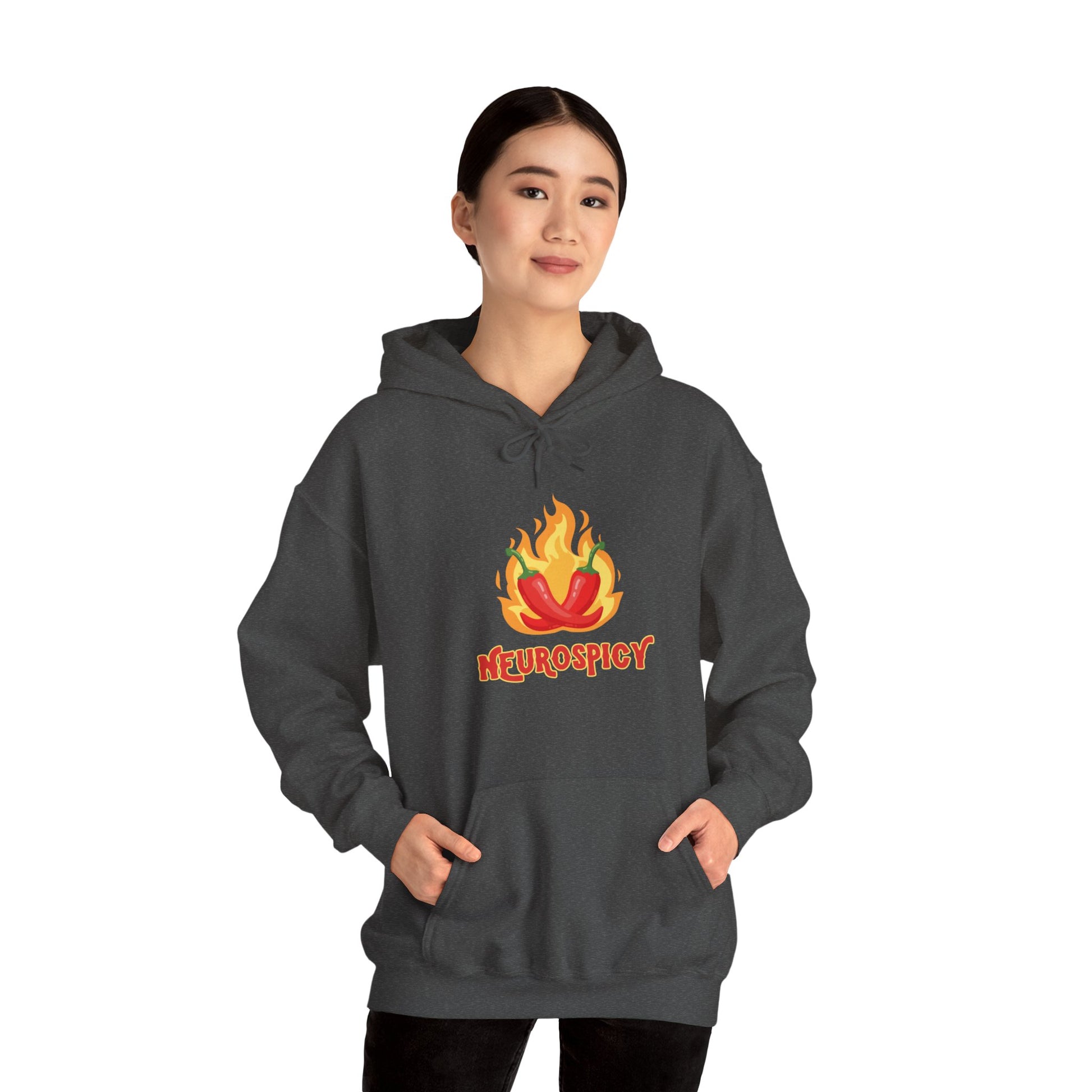 Neurospicy Flaming Peppers Unisex Heavy Blend Hooded Sweatshirt Hoodie