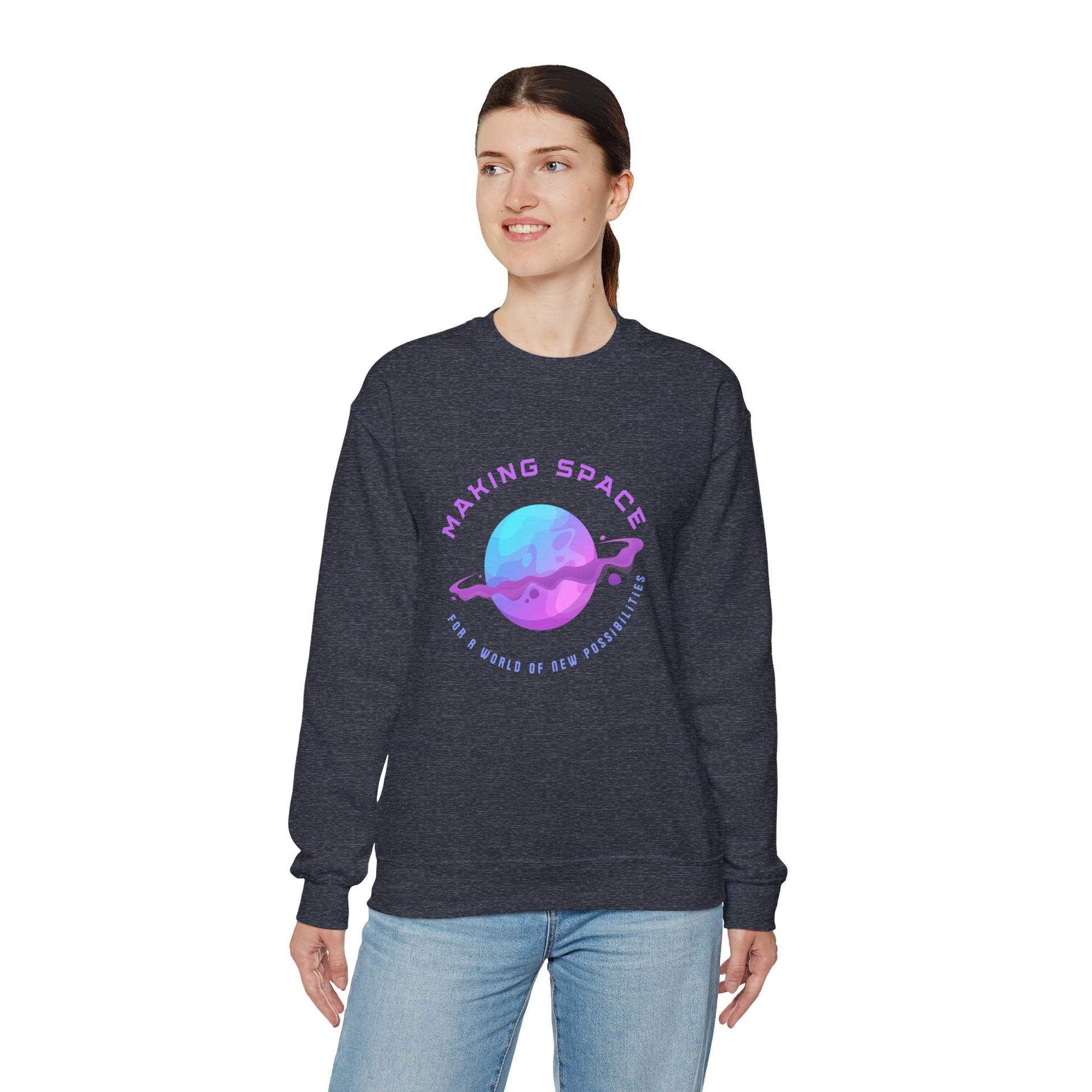 Making Space For a World of Possibilities Unisex Heavy Blend Crewneck Sweatshirt