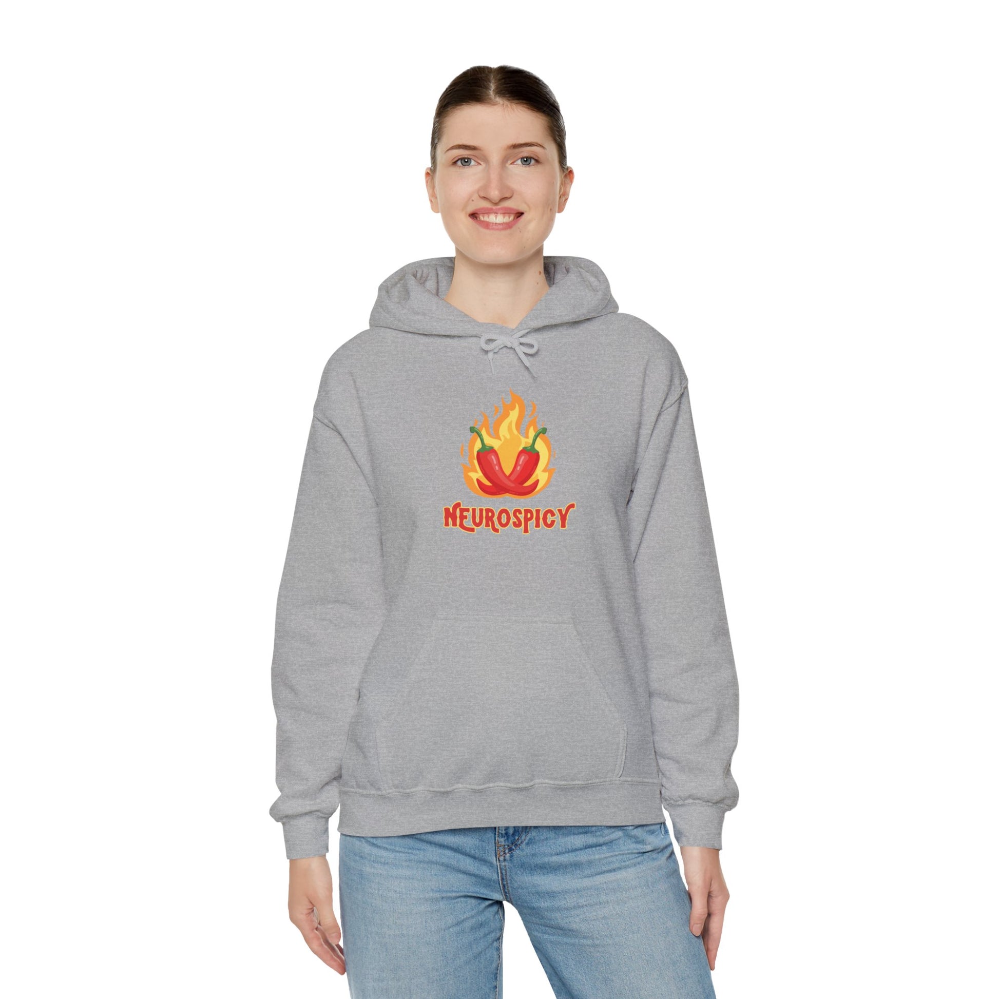 Neurospicy Flaming Peppers Unisex Heavy Blend Hooded Sweatshirt Hoodie