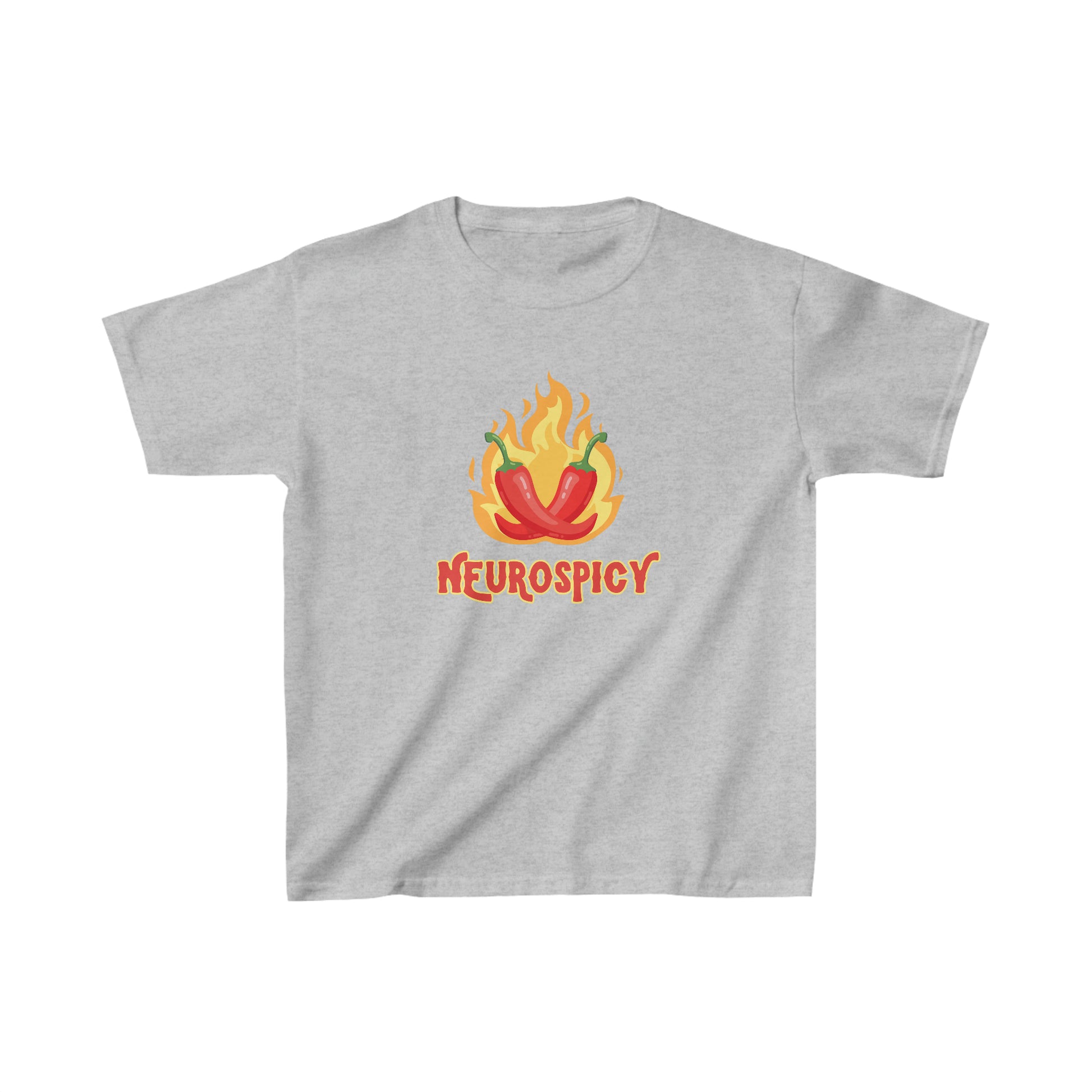 Neurospicy Flaming Peppers Kids Heavy Cotton Tee