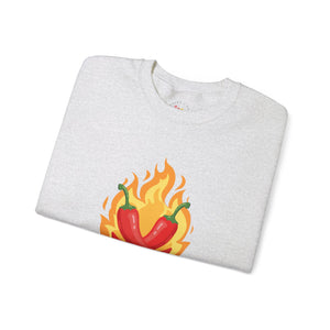 Neurospicy Flaming Peppers Unisex Heavy Blend Crewneck Sweatshirt