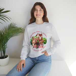 Nature is My Self Care Vintage Retro Style Unisex Heavy Blend Crewneck Sweatshirt (Fauna)