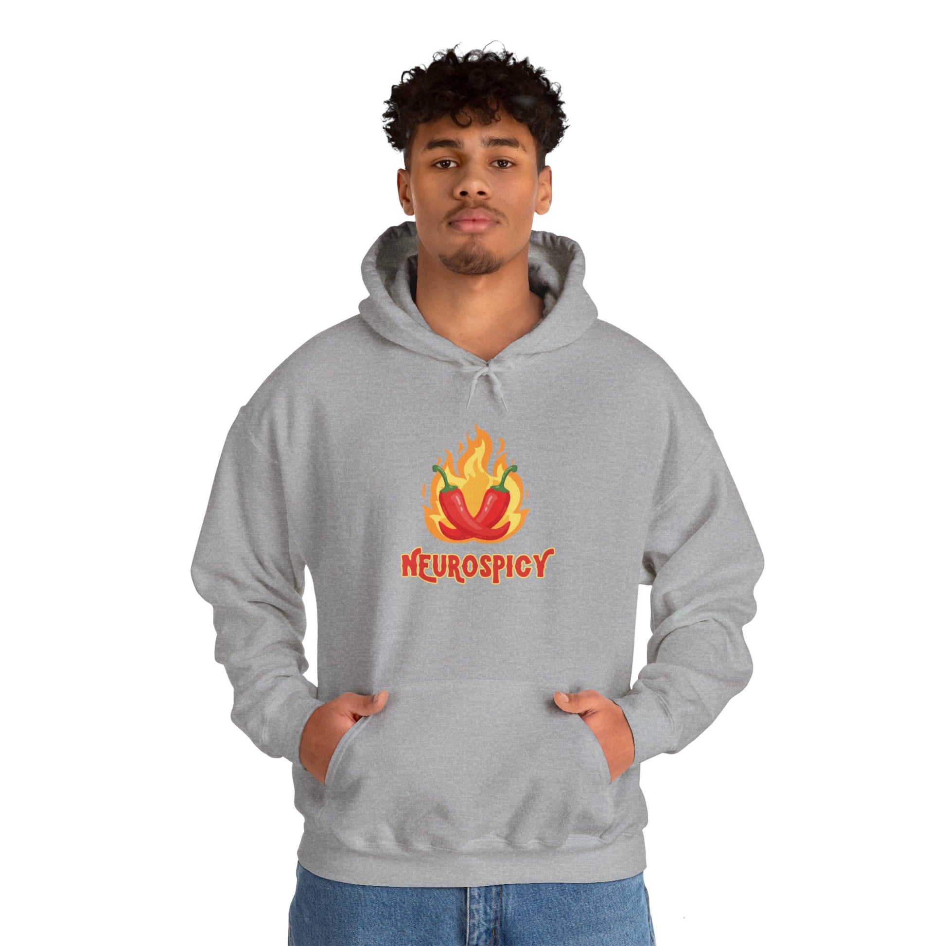 Neurospicy Flaming Peppers Unisex Heavy Blend Hooded Sweatshirt Hoodie