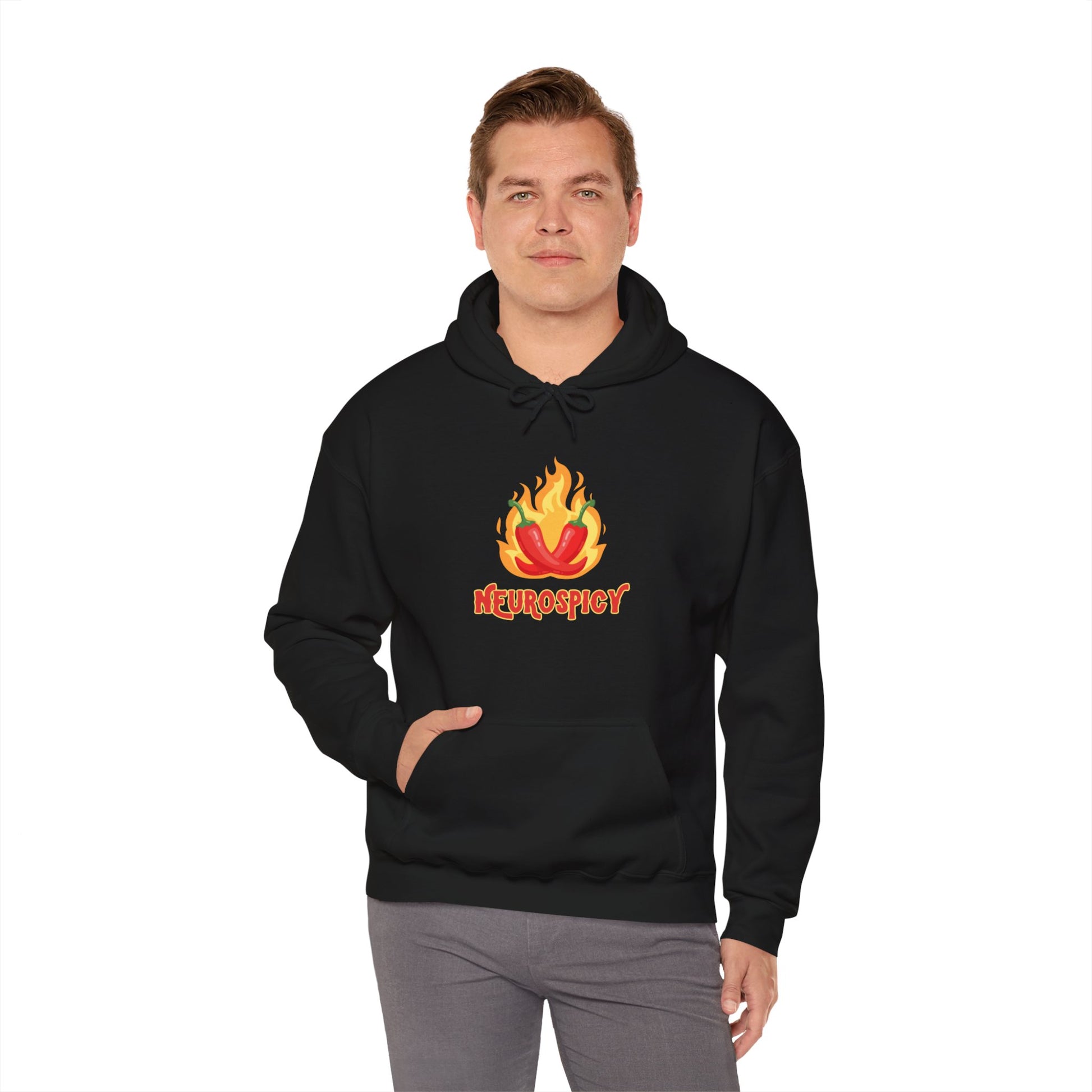 Neurospicy Flaming Peppers Unisex Heavy Blend Hooded Sweatshirt Hoodie