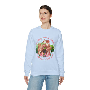 Nature is My Self Care Vintage Retro Style Unisex Heavy Blend Crewneck Sweatshirt (Fauna)