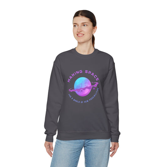 Making Space For a World of Possibilities Unisex Heavy Blend Crewneck Sweatshirt