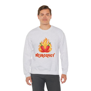 Neurospicy Flaming Peppers Unisex Heavy Blend Crewneck Sweatshirt