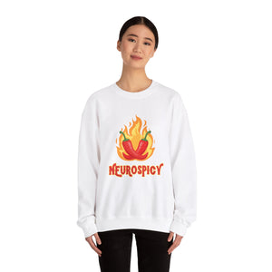 Neurospicy Flaming Peppers Unisex Heavy Blend Crewneck Sweatshirt