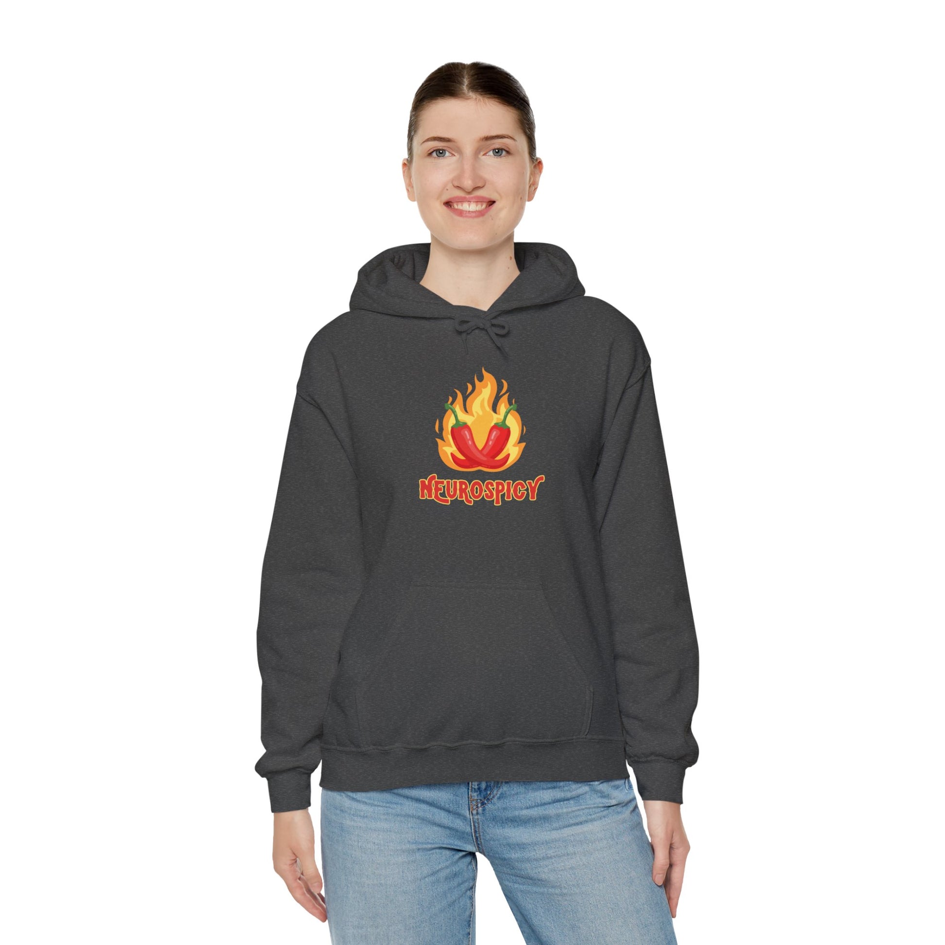 Neurospicy Flaming Peppers Unisex Heavy Blend Hooded Sweatshirt Hoodie