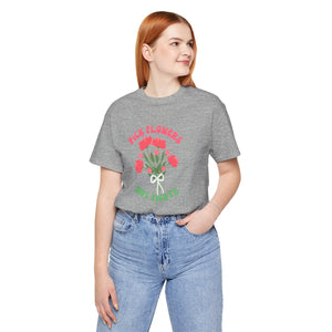 Pick Flowers Not Fights (Modern) Unisex Tee Shirt - Certified Organic & Vegan